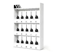 Wall Mountable Storage Rack with Name Tags，5/8/10/15/16/24/32-slot Universal Radio Charging Storage Station, Multi Device Organizer in Hotel/Construction(16hole)