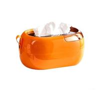 Wall Mountable Tissue Box with Spring Mechanism and Wide Mouth Design for Smooth Pulling and Fast Paper Change (Orange)