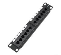 Wall Mounted 12 Port Network Patch Panel For Cat5e And Cat6 Cables Unshielded Data Organization Unit With Compact 10 Inch Size For Home Or Office Server Rack Wiring Solutions Black Finish(CAT6)