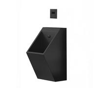 Wall-Mounted, 304 Induction Men's, Smart Sensor Flushing Vertical for Home, Hotels, Schools, and Public Places,Black+Sensor+Drain Pipe