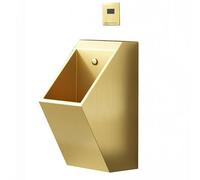 Wall-Mounted, 304 Induction Men's, Smart Sensor Flushing Vertical for Home, Hotels, Schools, and Public Places,Gold+Sensor+Drain Pipe