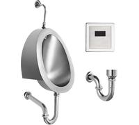 Wall-Mounted 304 Stainless Steel Urinal for Man,Intelligent Flushing Urinals for Men's Adult,Household/Commercial Sensor Male Toilet,for Garage KTV (C)