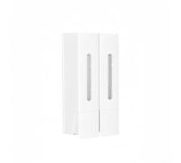 Wall Mounted 400ML Dispenser for Liquid Soap Shampoo and Conditioner with ABS Housing and Smooth Flow Pump Head (White Double)