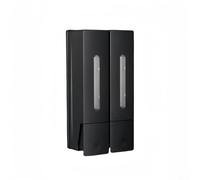 Wall Mounted 400ML Dispenser for Liquid Soap Shampoo and Conditioner with ABS Housing and Smooth Flow Pump Head (Black Double)