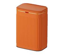 Wall-Mounted 8L Folding Trash Can with Lid, Space-Saving Kitchen Compost Bin, Ideal for Countertop or Under Sink, Versatile Waste Bin for Kitchen, Bathroom, Bedroom, Office - Orange