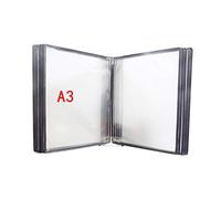 Wall Mounted A3 Poster Flip Book Display 10 Panels 20 Pockets for Document Displays 45x32x8cm Perfect for Home Office and Classroom nization