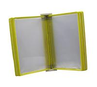 Wall Mounted A4 Flip Book Display with 10 Double Sided Panels Yellow Reference System for Posters Educational Materials and Easy Viewing