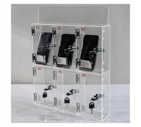 Wall-Mounted Acrylic Cell Phone Locker Box 12 Grid Secure Storage Cabinet with Door for Office Conference Rooms Classrooms - Essential Solution