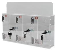 Wall-Mounted Acrylic Cell Phone Locker Box Secure Storage Cabinet for Office Conference Rooms & Classrooms - 6 Grid Design with Locking Door