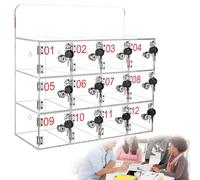 Wall-Mounted Acrylic Cell Phone Locker with Locks, Transparent Safe for 6 Devices, Keyed ty Cabinet for Phones in Offices and Schools, 30 Slots