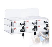Wall-Mounted Acrylic Cell Phone with Lock 6-Slot Mobile Storage Box Ideal for Offices and Homes Secure and Stylish Phone Storage Solution