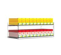 Wall-Mounted Acrylic Cigarette Display Cabinet with Auto Pusher - Clear Retail Showcase Rack for Convenience Stores, Perfect for Organized Cigarette Storage, 43.5x28.4x24.5-27.5cm, Durable a
