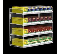 Wall Mounted Acrylic Cigarette Display Rack with Automatic Pushers 4 or 5 Levels Efficient 9 Column Support for markets Stores and Bars Perfect for Retail Marketing