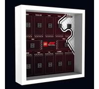 Wall-Mounted Acrylic Display Case for Lego-a 71049 F1 Mini Racing Cars - Clear Dustproof Showcase for Collectible Models - Model Not Included (Style A - White)