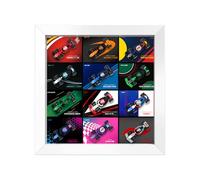 Wall-Mounted Acrylic Display Case for Lego-a 71049 F1 Mini Racing Cars - Clear Dustproof Showcase for Collectible Models - Model Not Included (Style F - Black)