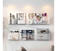 Wall Mounted Acrylic Magazine Rack, Brochure Holder for Newspapers, Space Saving Organizer for Living Room, Office, Library, C-Shape Design, Durable and Stylish