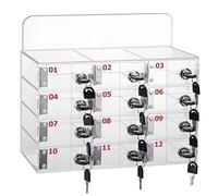 Wall-Mounted Acrylic Phone Storage Cabinet for 12 Devices - Secure Key Lock for Offices Schools & Public Spaces - Sleek Design for Easy Access & nization
