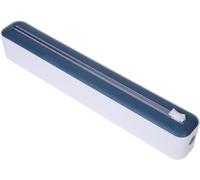 Wall-Mounted Adjustable Plastic Wrap Dispenser, 2 in 1 Magnetic Cling Film Dispenser for Paper with Cutter, Refillable Cling Wrap Dispenser for Kitchen Drawer (Blue)