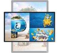 Wall-Mounted Advertising Machine, LCD Monitor Advertising Screen 1920 x 1080 IPS Full HD Screen Landscape/Portrait, Digital Signage, Advertising Media Player, Share Photo Video via App or USB 24"