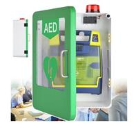 Wall Mounted AED Cabinet - Anti-Theft Adjustable Divider System, Indoor Defibrillator Storage for Emergency Response Units with Visual and Audible Alert