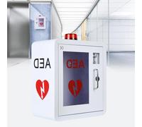 Wall Mounted AED Cabinet with Alarm and Light for Emergency Defibrillator Storage in Home, Office, Hospital, and Public Places