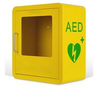 Wall-Mounted AED Defibrillator Cabinet with Alarm and Transparent Window, Snap Lock, Rounded Corner Design, First Aid Cabinet for Emergency Use in Offices, Nursing Homes, and Public Transport