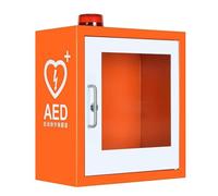 Wall Mounted AED Defibrillator Storage Cabinet Cardiac First Aid Defibrillation Alarm Box with Key and