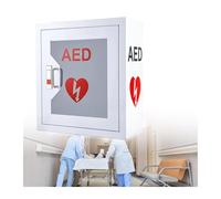 Wall Mounted AED Defibrillator Storage Cabinet with Alarm and Strobe Light, Emergency First Aid Cabinet, for Home Office Hospital Use