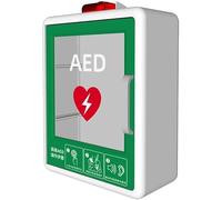 Wall Mounted AED Defibrillator Storage Cabinet with Alarm, Universal Fit for Most AED Models, First Aid Defibrillator Box for Home Hospital School Public Places