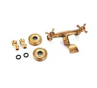 Wall Mounted All Copper Antique swiveling Faucet Two Handle Bathroom Bathtub hot and Cold Sink Accessories