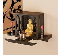 Wall-mounted Altar Frame,Buddhist Altar Wall,altar Stand,wooden Table With Drawers,suitable For Home Worship,for Venerating Guan Yu,Guanyin,Buddha Statues(B,L)
