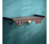 Wall-Mounted Altar Table Solid Wood Buddha Shrine 40cm Meditation Table for Offerings & Incense Decorative Puja Table for Buddhist Practices Brown Finish