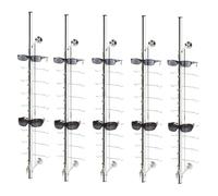 Wall-Mounted Aluminum Alloy Lockable Glasses Holder, 2pcs Sunglasses Optical Glasses Lock Bar,Commercial Wall Decoration Eyewear Frame Display Rack Retail Store Metal Reading Glasses Storage Rack