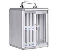 Wall-Mounted Aluminum Alloy Mobile Phone Locker with Key, Secure Storage Cabinet for School, Office, Conference, Exam - 12 Compartments, Handle Design