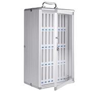 Wall-Mounted Aluminum Alloy Mobile Phone Locker with Key, Secure Storage Cabinet for School, Office, Conference, Exam Use - 12 Compartments, & Portable