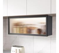 Wall-Mounted Aluminum Alloy Storage Cabinet with Glass Door - Stylish Bathroom & Kitchen with LED Light Over-Toilet Makeup & Medicine Storage Solution