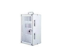 Wall-Mounted Aluminum Lockable Mobile Phone Storage Cabinet with 36 Slots Transparent Design Secure Handle Perfect for nizing Cell Phones in Offices and Schools.