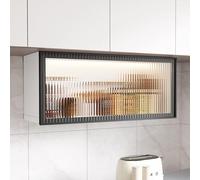 Wall-Mounted Aluminum Storage Cabinet with Glass Door - Stylish Medicine & Makeup with Built-in Light for Bathroom Kitchen Living Room - Space-Saving Over Toilet Solution