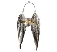 Wall Mounted Angel Wings Tea Light Candle Holder Jar Silver Wall Lantern