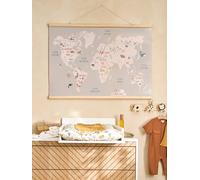 Wall-Mounted Animal World Map wood
