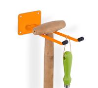 Wall Mounted Appliance Holder Garden Tool Garage Storage Work Double Hook Orange