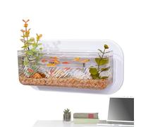Wall-Mounted Aquarium - Mini Hanging Basket for Office Home | Easy Clean Plant Pot | Wall Vase Living Room for Fighter Plants, Small 10 cm / Large 25 cm