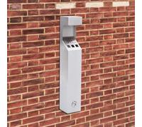 Wall Mounted Ashtray Cigarette Ash Bin, Lockable Stainless Steel Waste Container, Outdoor Rainproof Rubbish Stand With Key