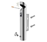 Wall Mounted Ashtray Outdoor, Metal Ashtray Lockable with Keys Commercial Cigarette Bin for Outside Pub Garden Office, Smoking Shelter