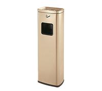 wall mounted ashtray， Stainless Steel Ashtray Square Floor Standing Cigarette Butt Storage Post for Outdoor Patio Contemporary Windproof Receptacle Stand Ashtray(Gold)