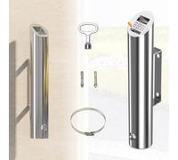 Wall Mounted Ashtray, Stainless Steel Vertical Trash Holder Outdoor Waste Container, 1.8L Ash Bin W/Key, Floor Standing Ashtray For Cigarettes