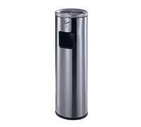 wall-mounted ashtray, Standing Ashtray Stainless Steel Cigarette Butt Post Litter Bin Free Standing Floor Smokers Ash Bin for Cigarette Outdoor Indoor Cigarette Ash Holder(Silver)