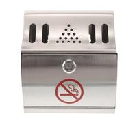 Wall Mounted Ashtray with Lid, Stainless Steel Cigarette Waste Bin | Brushed Finish, Plastic Insert, Closed Design, Easy Wall Installation for Smoking Zones, Commercial Entrances, Offices