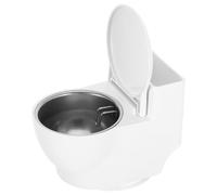 Wall Mounted Ashtray with Lid, White Toilet Shaped Creative Ash Holder | No-drill Buckle Fitting, Stainless Steel and PP Construction, Odour Containment, for Indoor Smokers, Kitchens, Offices