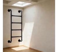 Wall Mounted Attic Loft Ladder 4ft 5ft 6ft 7ft 8ft 9ft Wall Mounted Attic Loft Ladder, Black Bunk Bed Ladders, Basement Window Well Egress & Fire Emergency Escape Ladder, 330LBS Load(185cm/73in)